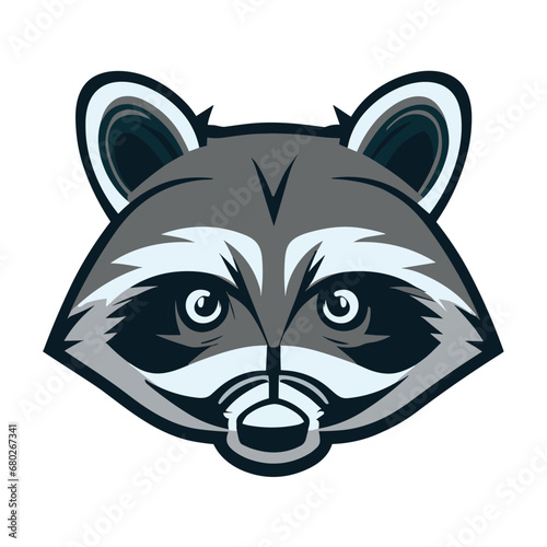 Racoon Vector. Racoon Face Vector. Animal Nature Icon Concept Isolated Premium Vector. Flat Cartoon Style