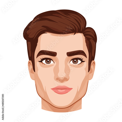 Cute Boy Face Vector. Cute Cartoon Men Vector Art.