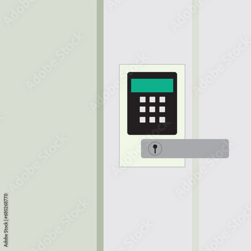 Lock door cartoon vector. free space for text. wallpaper. background. label.