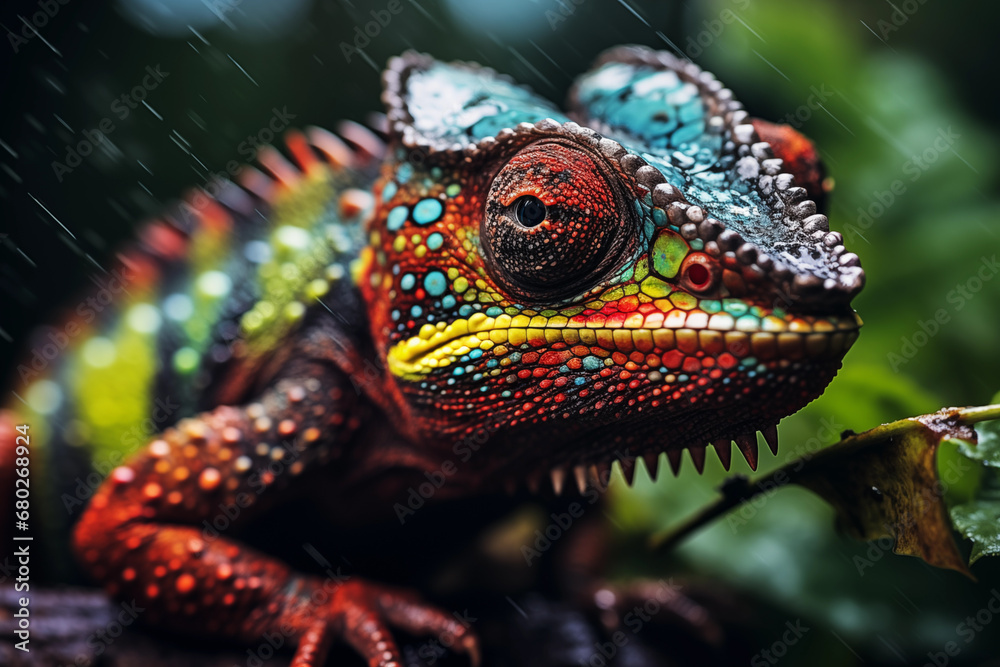 Close up of a chameleon