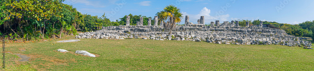 Part of an ancient maya temple ruin in Yucatán