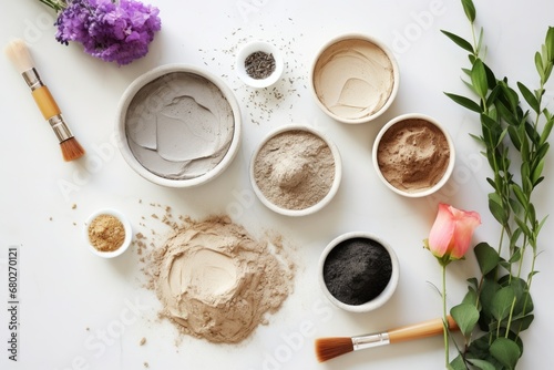 Diy Beauty: Organic and Natural Clay Facial Mask. Bricolage your Zero Waste Eco-Friendly Beauty Products with Spa-grade Treatment for Face photo