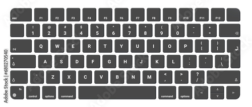 The keyboard is isolated on a transparent background, keyboard button. Empty keyboard button. 