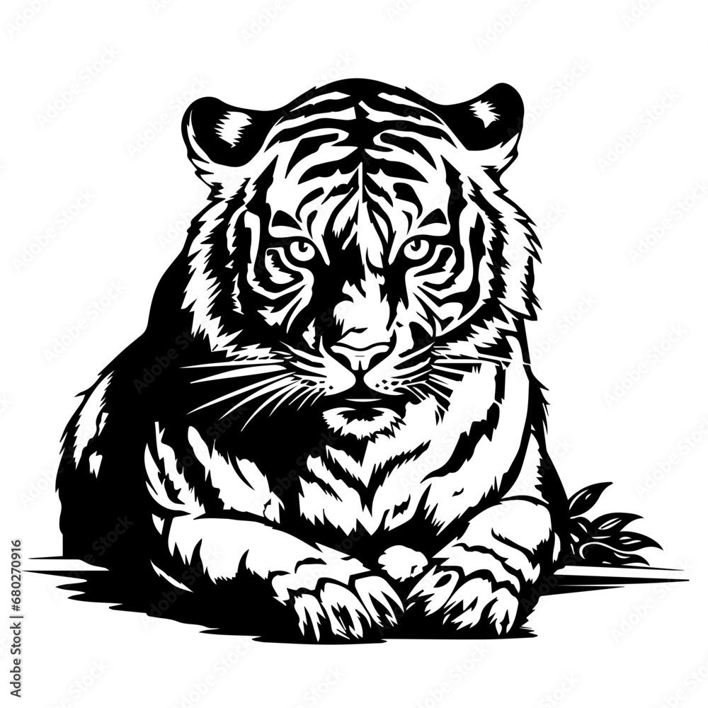 Majestic Tiger Vector Illustration Majestic Tiger Vector Illustration