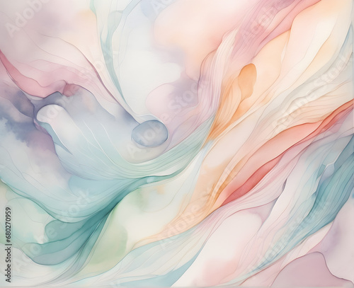 Watercolor Dreams: Soft and Pastel-Colored Abstract Background with Gentle Gradients and Soothing Shapes. generative AI