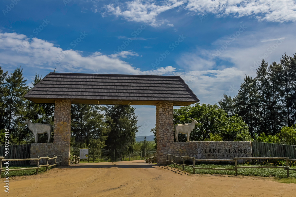 Lake Eland Nature reserve in Oribi gorge with a hanging suspension bridge Lake Eland Nature reserve in Oribi gorge with a hanging suspension bridge