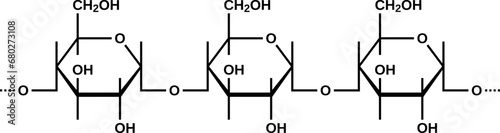 Amylose structural formula, starch component photo