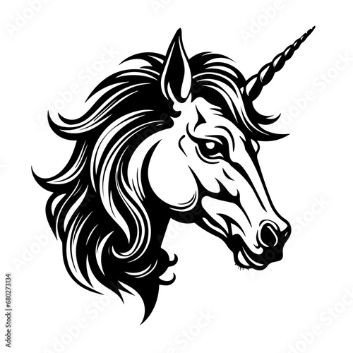 Enchanting Unicorn Head Vector Illustration © Mateusz