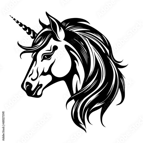 Fototapeta Naklejka Na Ścianę i Meble -  Enchanting Unicorn Head Vector Illustration