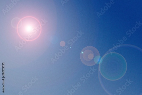 abstract blue background with lense fare