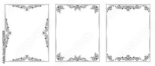 Calligraphic ornamental frame set collection