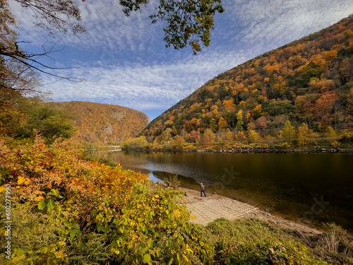 A Fall View of the Mountains at the Delaware Water Gap