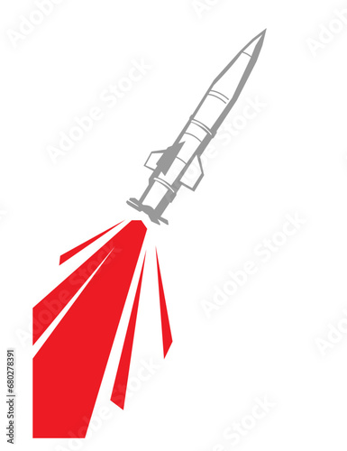 The Tochka-u ballistic missile launches. Vector image for prints, poster and illustrations.