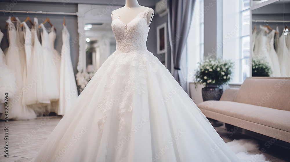 Fototapeta premium Fashion wedding trends. AI Generative.