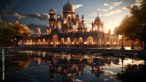 Beautiful mosque islamic culture.