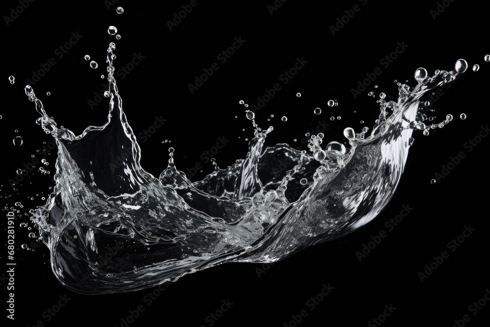 a black and white photo of water splashing on a black background with a splash of water in the foreground. a black and white photo of water splashing on a black background with a splash of water in the foreground.