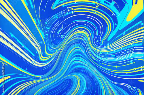 musical background, sound effect wave, abstract color, Generative AI