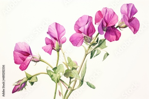  a close up of a bunch of flowers on a white background with a white background and a pink flower in the middle of the picture.