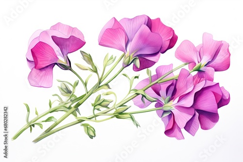  a close up of a bunch of flowers on a white background with a white background and a pink flower in the middle of the picture.