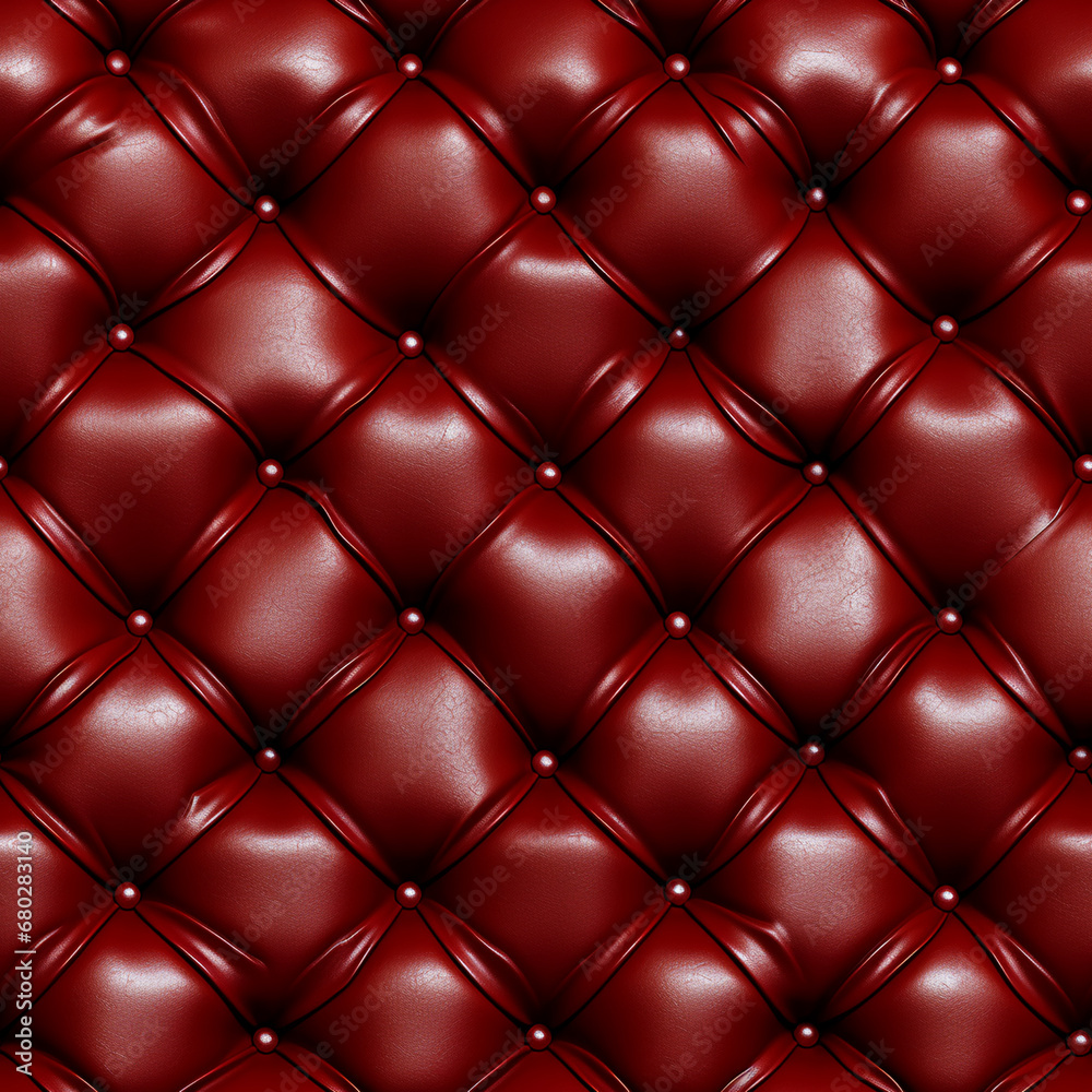 red leather upholstery. AI Generative.