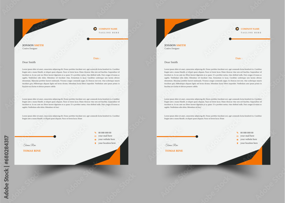 Fototapeta premium Professional creative letterhead template