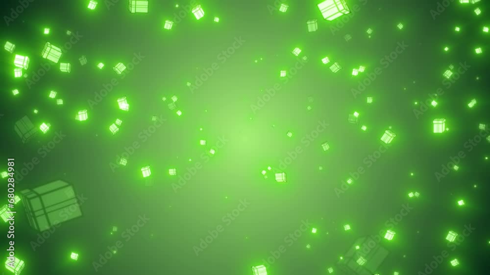 Christmas festive bright New Year background from green gift boxes glowing winter beautiful falling flying pattern on green background Christmas festive bright New Year background from green gift boxes glowing winter beautiful falling flying pattern on green background