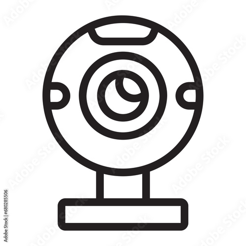 web cam line icon