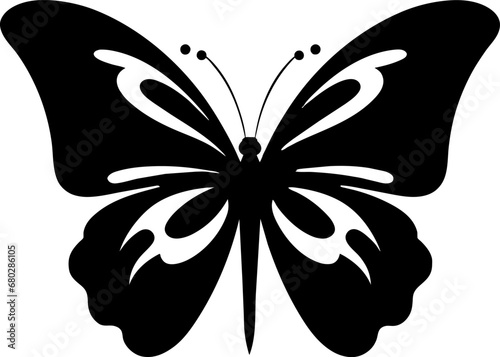 Vector isolated simple minimal graphic contour line butterfly drawing. Colorless single line butterfly drawing coloring page.