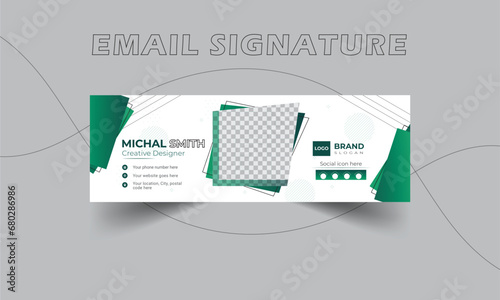 Creative and Modern Email signature or Email footer and personal social media cover Vector.
