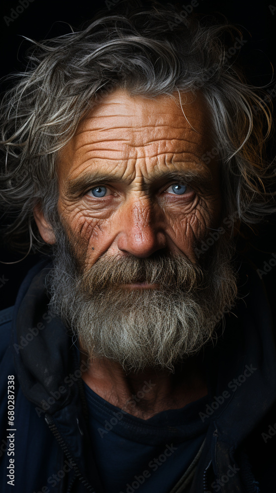 Intense Portrait: Old Age Reflected in the Wrinkles of Time Intense Portrait: Old Age Reflected in the Wrinkles of Time