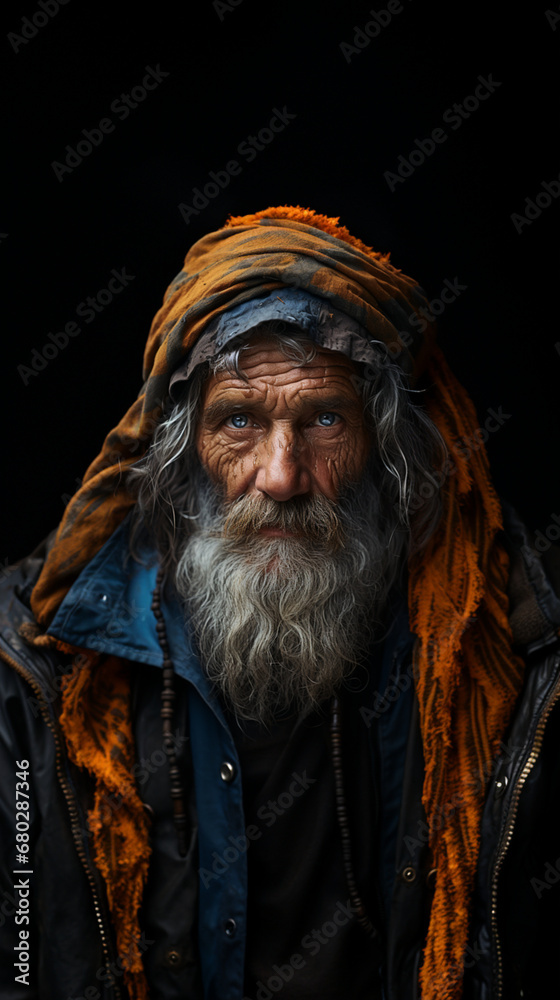 Intense Portrait: Old Age Reflected in the Wrinkles of Time Intense Portrait: Old Age Reflected in the Wrinkles of Time