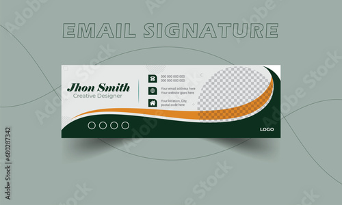 Modern and abstract email signature or email footer template.
