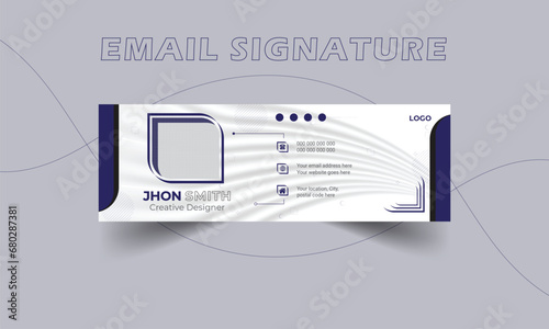 Professional email signature template design for personal social media cover Vector.