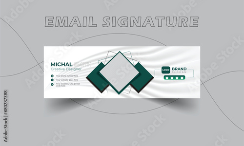 Elegant Corporate Minimal email signature Flat Mail template or email footer.