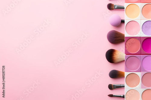 make up brushes, fashion background