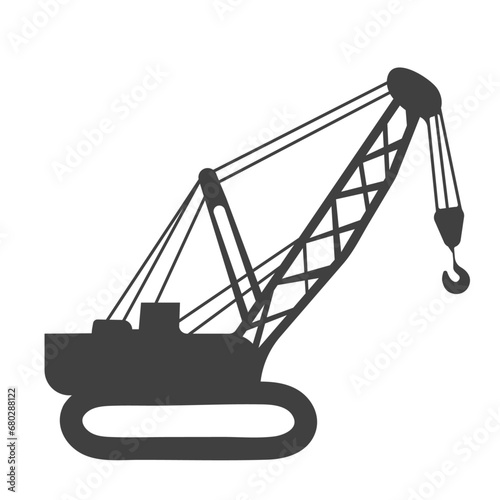 Construction crane flat silhouette. (ID: 680288122)