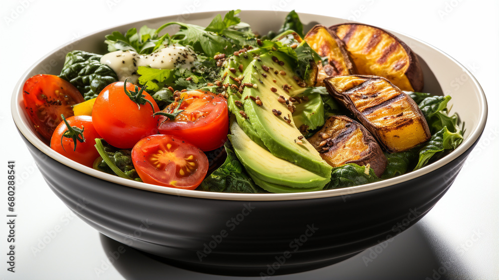 healthy vegan salad in bowl