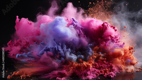 explosion of colored powder. abstract background.