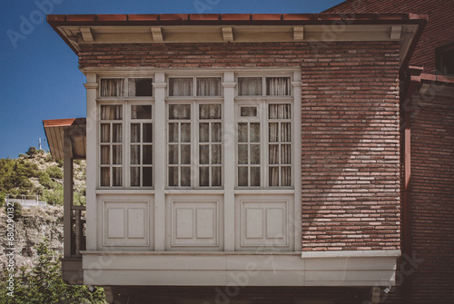 Old Tbilisi, doors and windows, balcony, entry group, authenticity. 2019 summer
