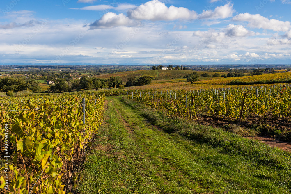 Hameau de Monternot, dans la commune de Charentay, au cœur des vignes du Beaujolais, près du Mont Brouilly