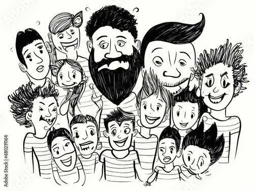 A Group Of People With Different Faces - Happy big family smiling together.