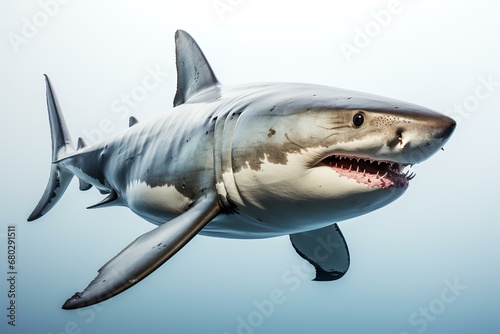 great white shark isolated