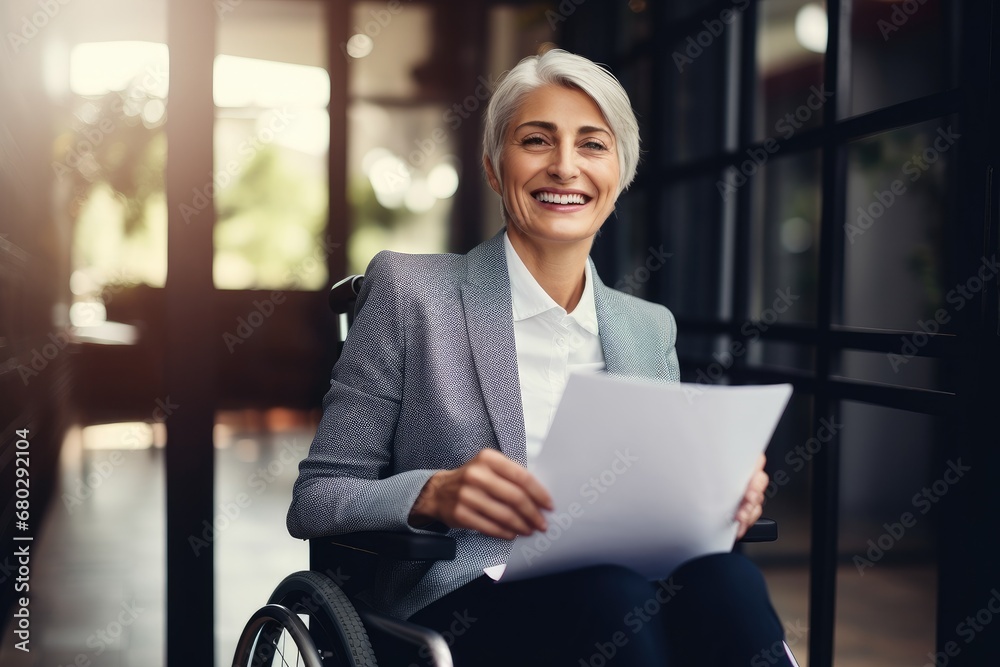 Portrait of a Happy Elderly Woman in a Wheelchair Portrait of a Happy Elderly Woman in a Wheelchair