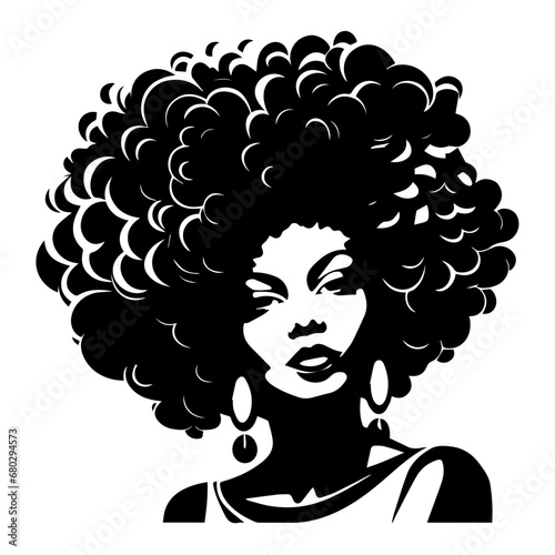 Stylish Afro Black Girl Vector Illustration
