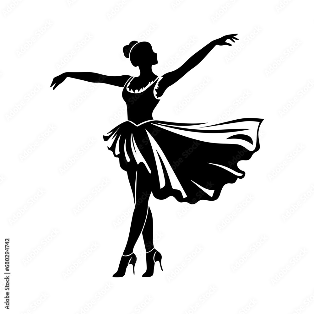 Graceful Ballet Dancer Vector Illustration Graceful Ballet Dancer Vector Illustration