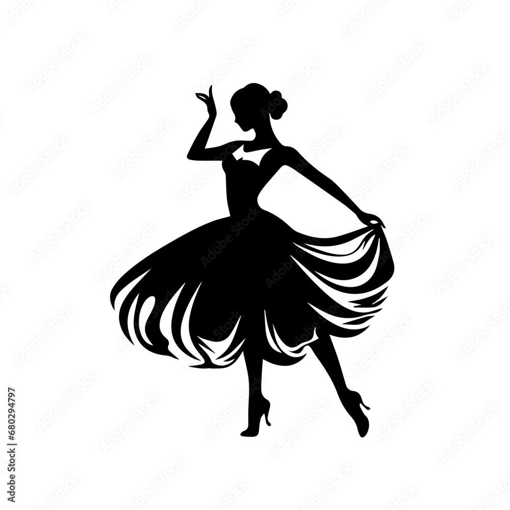 Graceful Ballet Dancer Vector Illustration