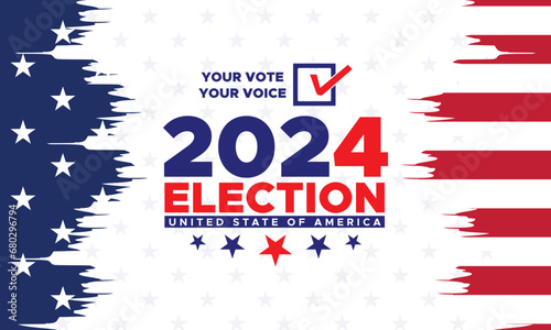 Vote 2024. Presidential election day in united states. Election 2024 USA. Political election campaign banner. background, post, Banner, card, poster design with Vote day November 5 US photo