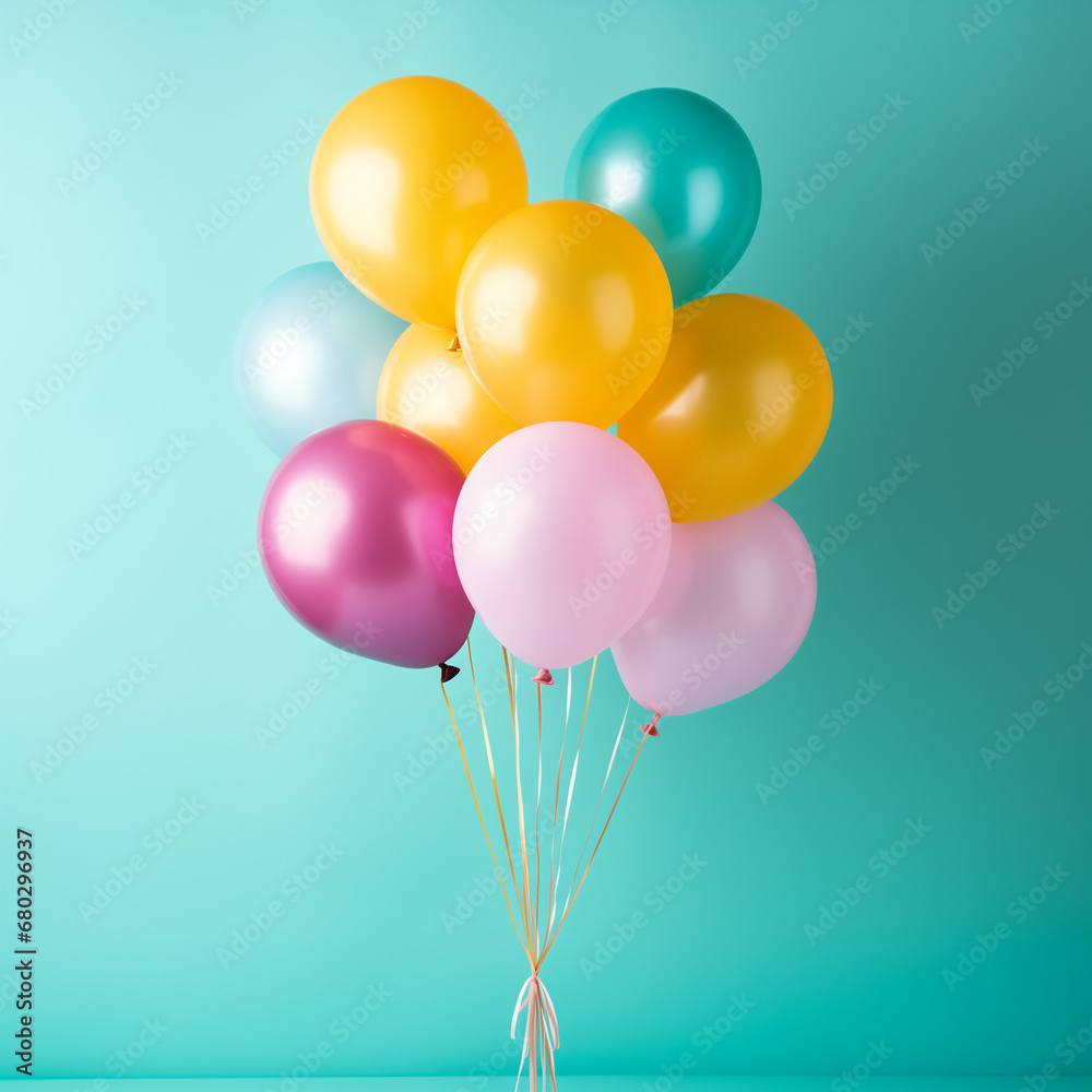 colorful balloons background,pastel color,yelow,pink,purple