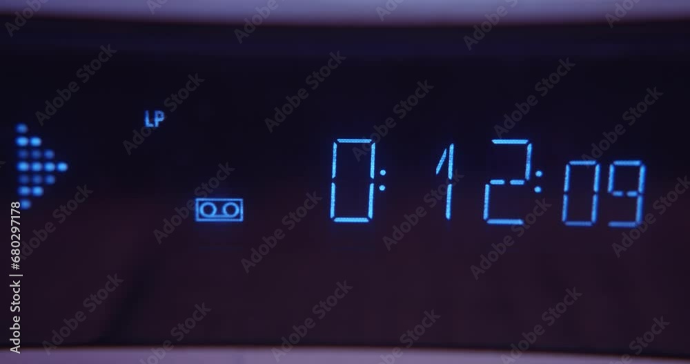 Old VCR Cassette Tape Player LED Screen Display Old VCR Cassette Tape Player LED Screen Display
