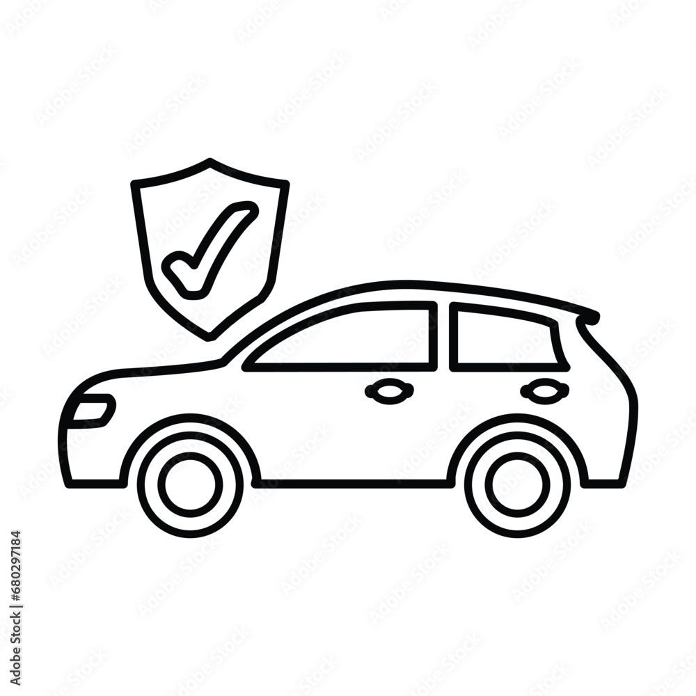 Auto Insurance Icon In Outline Style Auto Insurance Icon In Outline Style